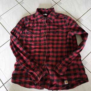 Carhartt Red Black Gingham Button Down Shirt M(8-10)